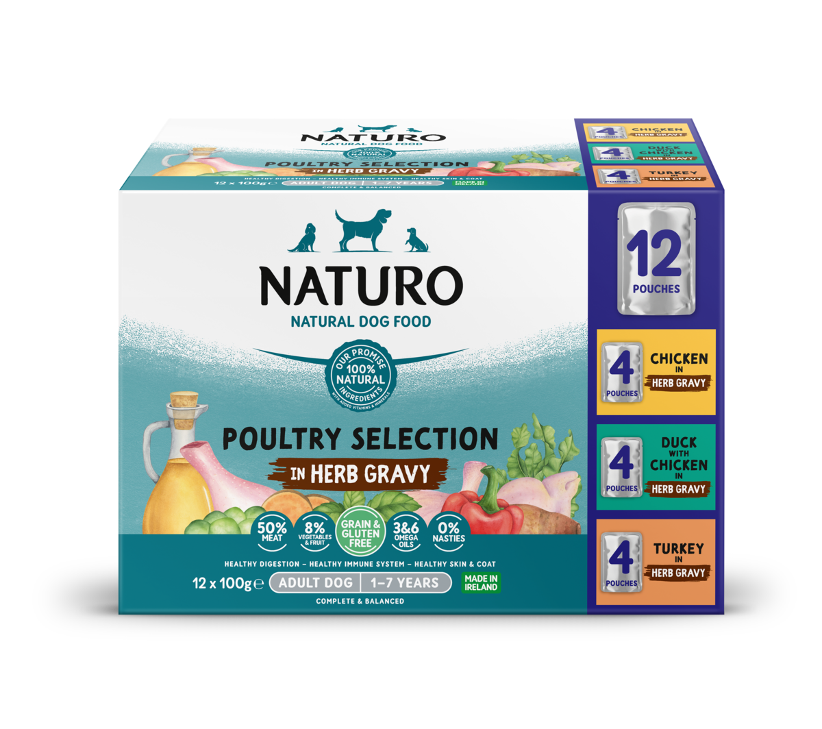 Naturo Grain Free Pouch Wet 12x100g➠Next Day Delivery by 7pm